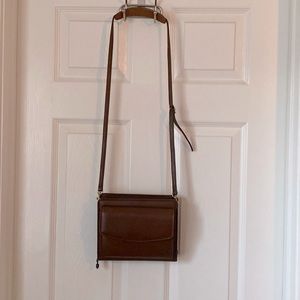 Vintage Franklin Covey brown leather planner purse organizer